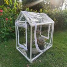Roofed Flower Stand Succulent Greenhouse Pvc Fully Transparent Plant Growth Tent - White - View 1