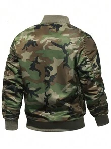 Men's Outdoor Windproof Camouflage Baseball Jacket - Army Green - View 2