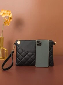 Đúng mốt Giải trí Thêu Pha lê Lattice Túi xach tay , Dễ thương ngọt ngào Đen Mini Túi xách tay Đối với Điện thoại di động , Cô dâu Cái túi , Hoàn hảo Cho bữa tiệc , Lễ cưới , Dạ hội , , Phù hợp Với Váy dự tiệc , Chính thức , Đầm vũ hội , Sinh nhật Đầm , NỮ Đầm Buổi tiệc - màu đen - Xem 3