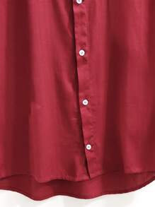 Men Shirts - 酒紅色 - 查看 3