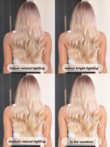 Vàng Màu xám Biến đổi dần Tóc Châu âu Người Mỹ Tóc giả Của phụ nữ Dài Quăn Dợn sóng Tóc giả tổng hợp Đối với Hằng ngày Buổi tiệc Sử dụng - Vàng - Xem 6