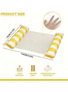 1pc Inflatable Water Hammock, Leisure Net Lounger Backrest Float Can Be Folded Raft For Water Games - Multicolor - View 10