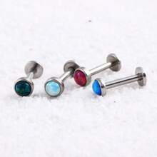 Aretes De Citrino Y Ópalo Australiano, Estilo Europeo Y Americano, Accesorios De Perforación De Aretes De Acero Inoxidable - Plateado - Ver 3