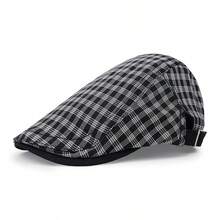 1 Máy Tính Mỏng Ca Rô Mũ Beret Cho Mùa Xuân/Hè, Nữ Phong Cách Anh Quốc Vintage Casual Forward Họa Sĩ Mũ, mũ Bóng Chày Nam - Một cỡ - Xem 3