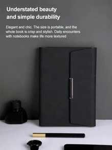 1 Stück Kreatives Loseblatt Notizbuch Mit Dreifach Faltung, Pu Leder Abdeckung Abnehmbar, Exquisiter Business Büro Meeting Journal, Notizblock, Schreibwaren Für Schule, Arbeits Tagebuch - Verschiedenfarbig - Übersicht 4