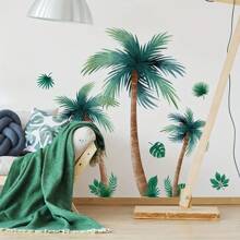 1pc Coconut Tree Wall Stickers Decor Beach Scenery - DIY Palm Tree Wall Decals For Living Room And Bedroom Home Decor,Stickers,Wall Decal,Vinly Decal For Home Decorations,Spring Decoration Items Refesh Your Home,Rama Decoration Stickers
