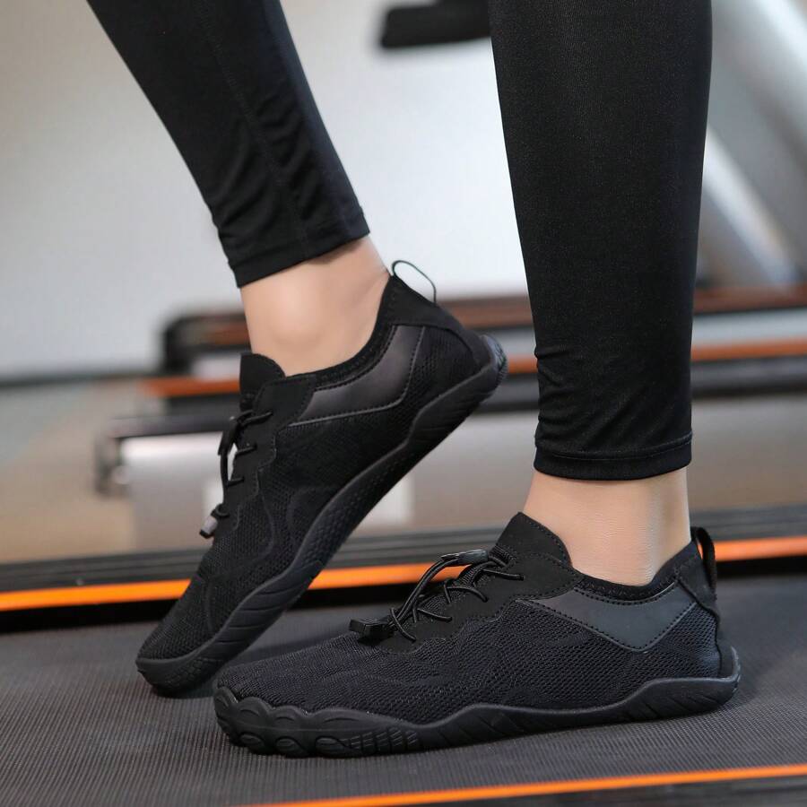 Unisex Thick-Soled Anti-Slip Quick-Drying Sports Shoes For Outdoor Activities Such As Running, Climbing, Surfing, Five-Toe Design, Suitable For Black Beach, Water Trekking, Etc. - Black - View 1