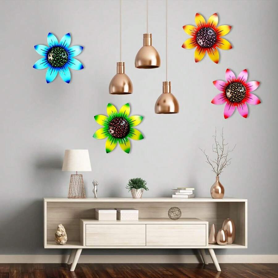 1 Miếng Kim loại Sắt Nghệ thuật Hoa Đồ trang trí , Có sẵn In 4 Màu , Creative Sắt Hoa Treo Vật trang trí , Đối với Ngoài trời Nhà nông - Nhiều màu - Xem 1