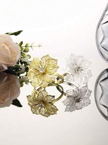1 Miếng Xu hướng: Cắt giảm Thiết kế hoa Vòng khăn ăn Với Đồ trang trí Rhinestone Đối với Ngày lễ Mẹ , Lễ cưới , Buổi tiệc - Nhiều màu - Xem 11