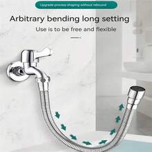 水龍頭延長管,360°旋轉節水鰓,防濺氣泡噴嘴,適用於廚房,浴室和洗衣槽,柔軟伸縮,白色 - 銀色 - 查看 4