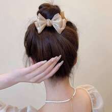 1入組女性蝴蝶結裝飾優雅髮夾適用於日常生活 - 黑色 - 查看 14