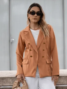 Women Blazers - Camel - View 5