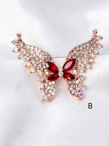 1 Miếng Đáng yêu Thiết kế con bướm Trâm cài Với Nhân tạo Trang trí pha lê Và Lủng lẳng Chi tiết , Thích hợp Đối với phụ nữ Mặc hàng ngày , Buổi tiệc , Qủa tặng , Ủng hộ đám cưới - Nhiều màu - Xem 15