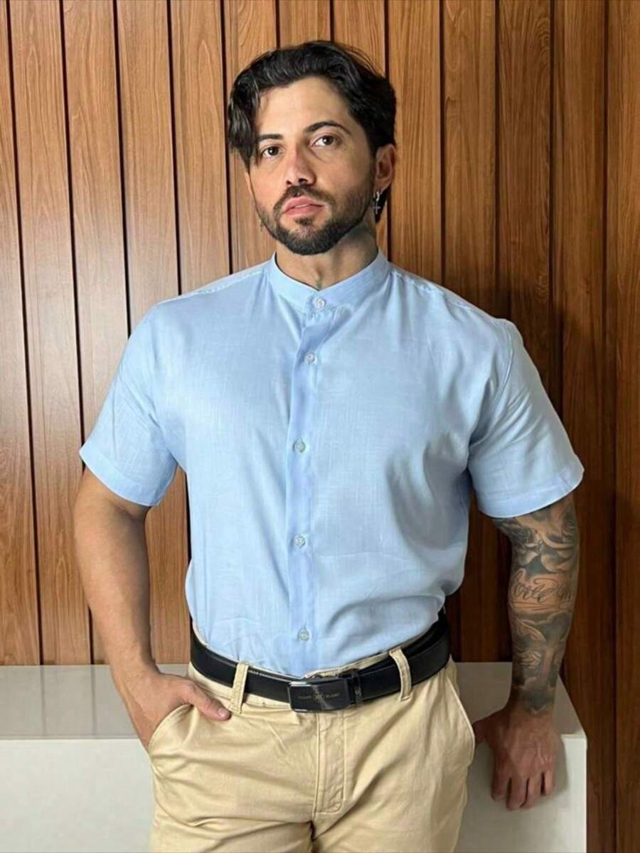 Men Shirts - 霧霾藍 - 查看 1