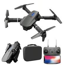 E88无人机双摄像头单电池一键返航WIFI连接航拍光流测高四轴飞行器遥控无人机 - 黑色 - 查看 2