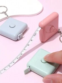 1入組1.5米北歐風格方形鑰匙扣自動彈尺，適用於衣服、身體和皮革工藝的迷你尺