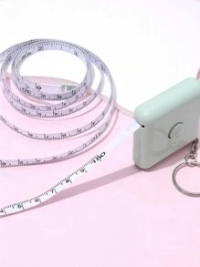 1入組1.5米北歐風格方形鑰匙扣自動彈尺，適用於衣服、身體和皮革工藝的迷你尺