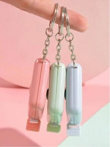 1入組1.5米北歐風格方形鑰匙扣自動彈尺，適用於衣服、身體和皮革工藝的迷你尺