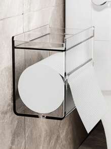 1 pièce Boîte à mouchoirs imperméable pour salle de bain, support de serviette en papier imperméable, tiroir mural pour papier, support de rouleau de serviette en papier, étagère de salle de bain