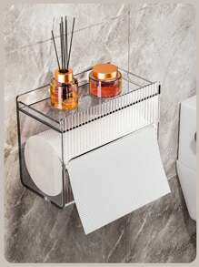 1 pièce Boîte à mouchoirs imperméable pour salle de bain, support de serviette en papier imperméable, tiroir mural pour papier, support de rouleau de serviette en papier, étagère de salle de bain