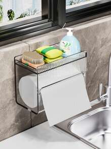 1 pièce Boîte à mouchoirs imperméable pour salle de bain, support de serviette en papier imperméable, tiroir mural pour papier, support de rouleau de serviette en papier, étagère de salle de bain