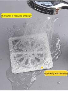 Drain Filter Sticker Disposable Hair Catcher Floor Drain Net For Bathroom And Kitchen, Prevents Hair Clogs - Grey - View 4