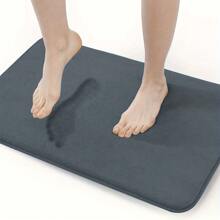 1 件简约柔软记忆海绵吸水防滑垫适用于浴室和卫生间家居浴室装饰浴室地毯地毯户外地毯门垫夏季 - 深灰色 - 查看 5