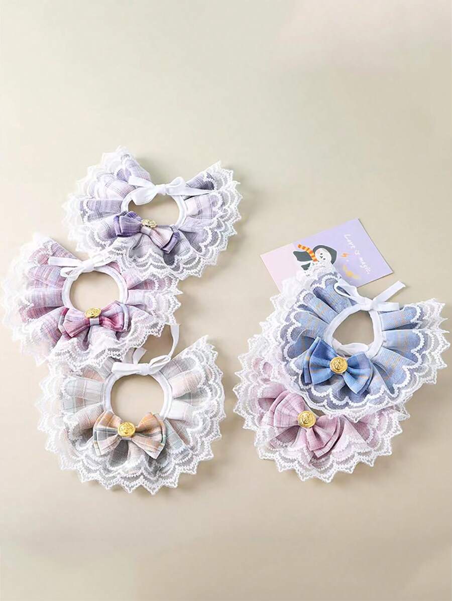 宠物用品 - 公主主题围巾/围兜配件、领结、蕾丝领子、猫用围兜 - 彩色 - 查看 1