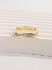 A Set Of Elegant, Simple, Fashionable And Exquisite 925 Silver Artificial Zirconia Three-Layer Stacking Design Ring, Suitable For Women To Wear Daily, Attend A Party, Date And Enhance Their Elegant, As Well As A Gift - Set Of Rings - View 7