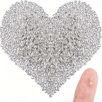 300pcs 2mm/0.08in Metal Round Crimp Beads Spacer Stoppers Beads Clamp Ends Metal Bead Spacers For DIY Bracelet Jewelry Making