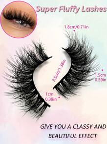 7 Fluffy Kattenoog Wimpers 6D Krullen Volume Imitatienerts Wimpers Valse wimpers Dat Dik Zacht Krullen Nepwimpers