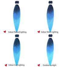 26 Inch Multi-Color Braiding Hair Extensions, Easy Braid Pre-Stretched Kanekalon Synthetic Hair Braids, Yaki Texture Heat Stylable, For Daily Wear, Halloween, Christmas, Unisex (1pc, Blue Ombre)