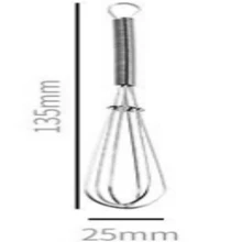 430 Stainless Steel Mini Spring Handheld Manual Egg Beater, Small Egg Whisk Cream Frother - 13.5cm 5.5 Inches - View 1