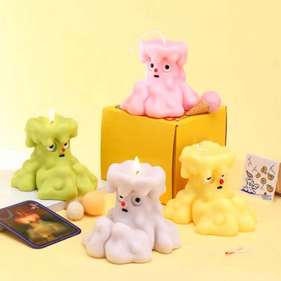 1入組3d小妖怪雪貂矽蠟模,diy樹脂模具,適用於手工皂,石膏,製作裝飾,是家人朋友的最好禮物 - 白色 - 查看 1