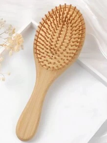 1 Pc /2pcs Large Air Cushion Bamboo Comb,Bamboo Paddle Hair Brush With Handle, Natural Bamboo Comb Paddle Detangling Hairbrush, Suit For Women Men And Kids ,Portable Detangling Haircomb For Massaging Scalp,Thin/Curly/Dry Hair (Yellow),Back To School,Travel Holiday Essentials,Hair Accessories For Women