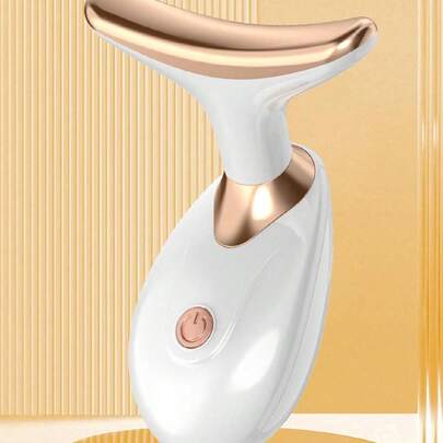 颈部按摩器，有助于减少颈纹，颈部护理按摩工具，提拉紧致颈部，去除皱纹（不含电池，请根据视频打开电池盖）