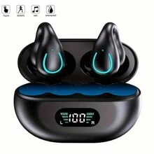 Malihoo Wireless Open-Ear Sport Earbuds For Android, Iphone, Clip-On Style Air Conduction Headphones For Cycling, Gaming, Running, Driving, V5.3, Ideal Gift For Friends - Black - View 1
