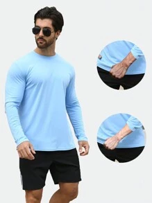2 Packs Men's UPF 50+ Rash Guard Swim Surf Fishing Shirts, Long Sleeves UV Sun Protection Shirts For Men - Multicolor - View 2