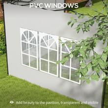 Outsunny 3 Meters Gazebo Side Panels Canopy Marquee Replacement Exchangeable Side Panel Walls - 白色 - 查看 6