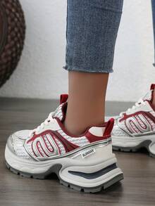 Của phụ nữ Giải trí Giày thể thao , 2024 Mới nhất Đúng mốt Ins Nhẹ Giày Chạy bộ - Đỏ - Xem 3