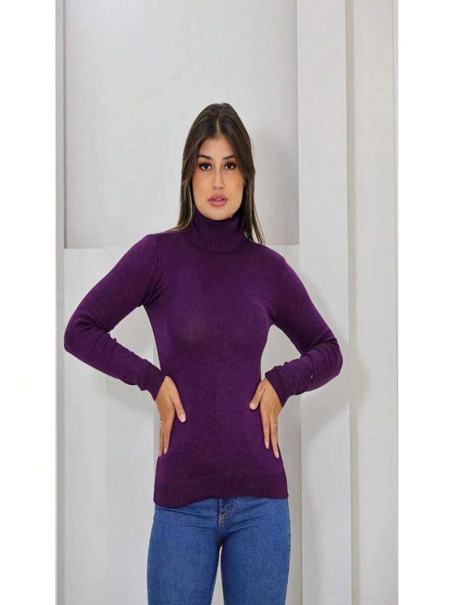 Women Knit Tops - 紫色 - 查看 1