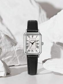 LUCKYFOX Reloj De Cuarzo Luckyfox Para Jóvenes Y Estudiantes Con Batería Seca, Dial Cuadrado Vintage De Aleación De Zinc Casual Con Correa, Adecuado Para La Vida Diaria