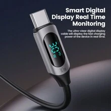 Toocki 65W Digital Display Car Charger With Cable Fast Charging USB Type C Car Phone Charger