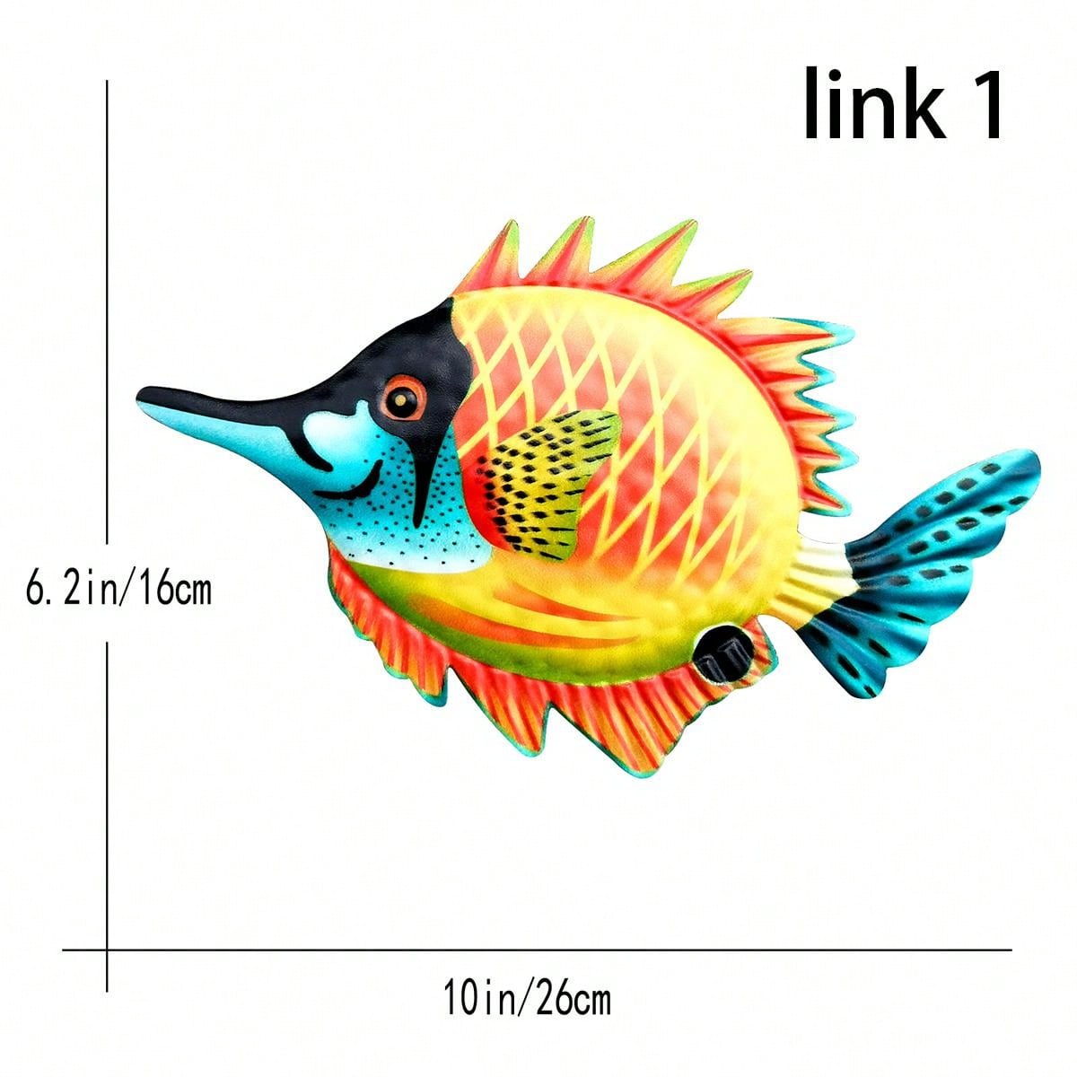 1pc Metal Iron Fish Wall Art Decor With 4 Available Colors, Suitable