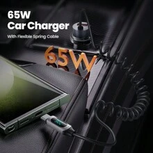 Toocki 65W Digital Display Car Charger With Cable Fast Charging USB Type C Car Phone Charger