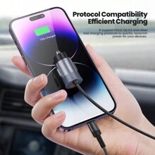 Toocki 65W Digital Display Car Charger With Cable Fast Charging USB Type C Car Phone Charger