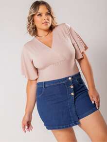 Women Denim Skirts - Màu xanh lam - Xem 4