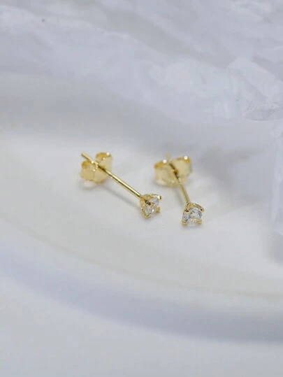 1 par Utsökt Cubic Zirconia Dekor Silver Stud örhängen för kvinnor för daglig dekoration