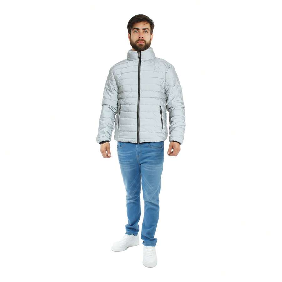 Chamarra Para Hombre Reflejante Para Motos - Gris - Ver 1