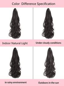 18 Inch Ponytail Wig With Grip Style Long Curly Hair, Large Wave High Ponytail, High-Temperature Silk Ponytail - Black Brown - View 8